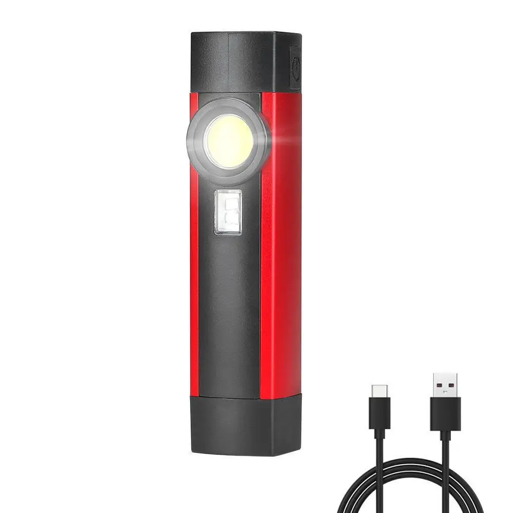 Folding Portable Magnetic Base COB LED Work Light Working Light Rechargeable Mini EDC UV Flashlight Torch