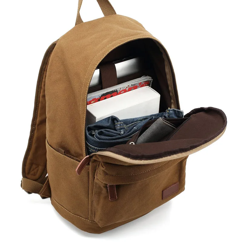 Durable Travel backpacks Casual Style Lightweight Canvas Laptop Bag Rucksack for Men&Women