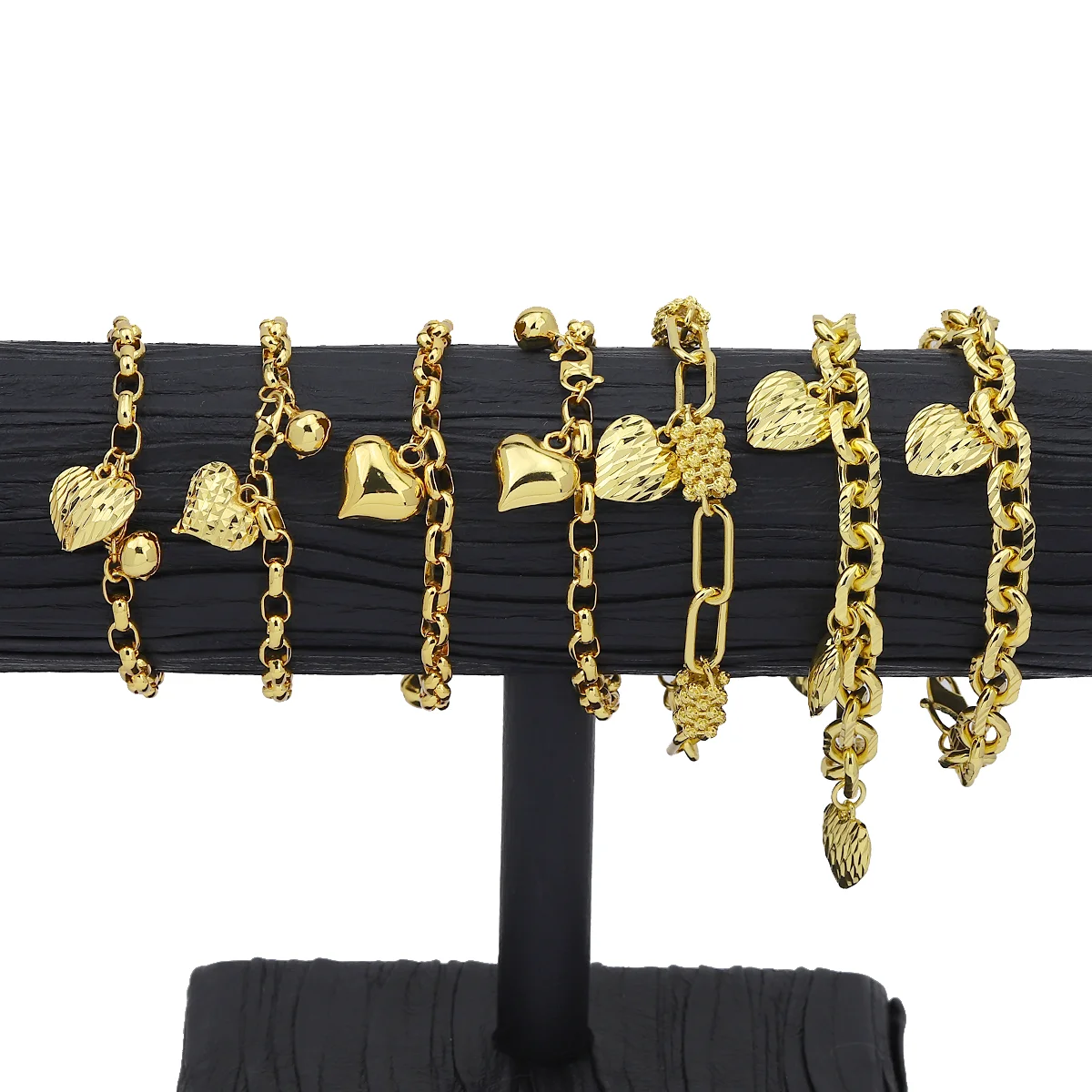 JXX 24k gold plated bracelet brass heart shape design cheap copper bangle bracelets for women 2024