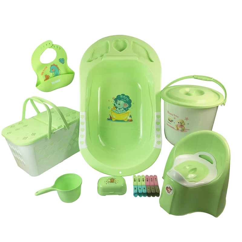 Baby supplies products newborn gift set with baby bath tub baby bibs potty training