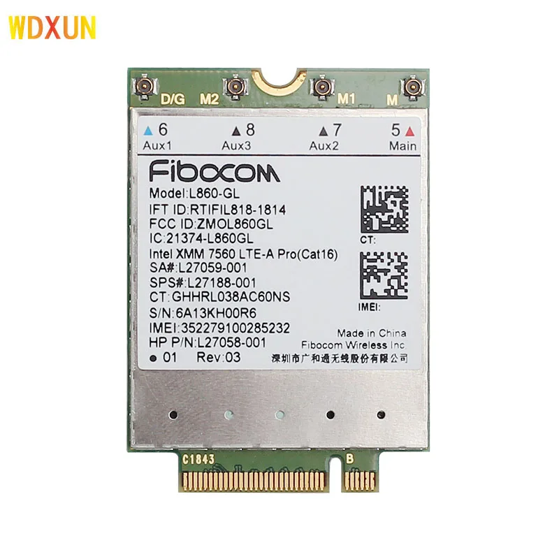 FDD-LTE TDD-LTE Cat16 Fibocom L860-GL 4G модуль Wlan Card беспроводная сетевая карта SPS # L27188-001 для ноутбука HP Elitebook X360 830 840