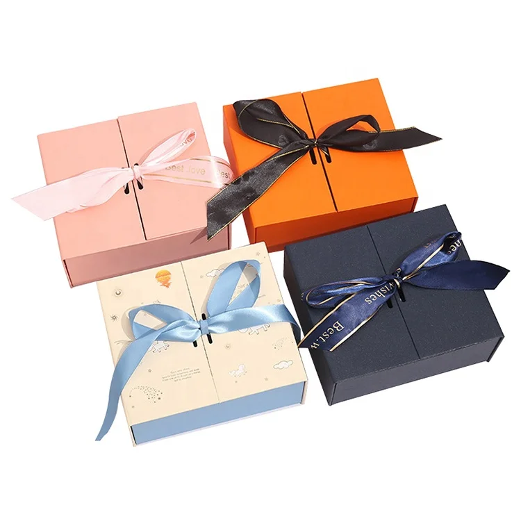 Wholesales Price Luxury Double-door Rigid Cardboard Magnetic Gift Box Flip Lid Gift Boxes for Wedding Presents