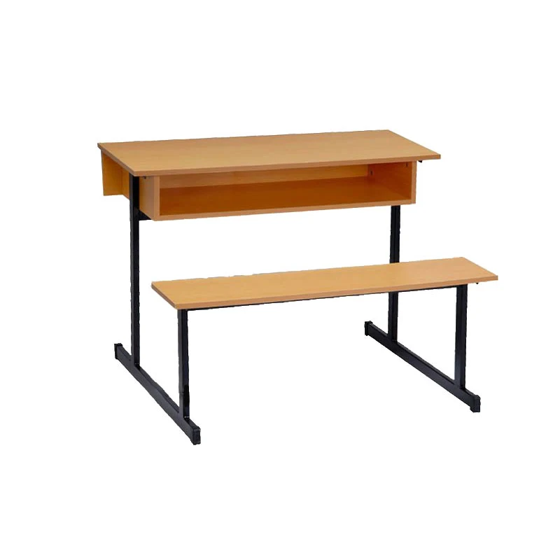 Hot Sale anti-oxidation School Desk Wood Double Student Table Chair Set