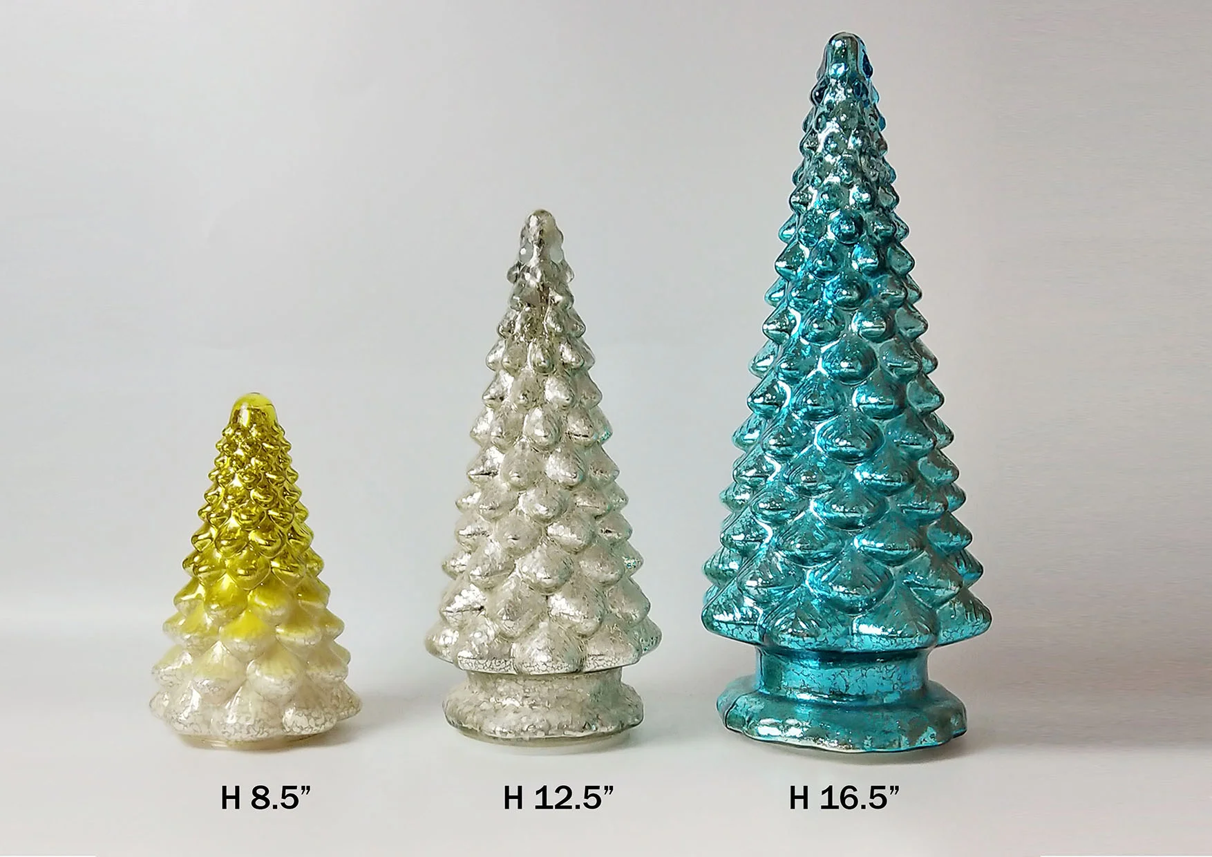 Handmade table decoration glass Christmas tree shaped light led glass tree with 3 sizes