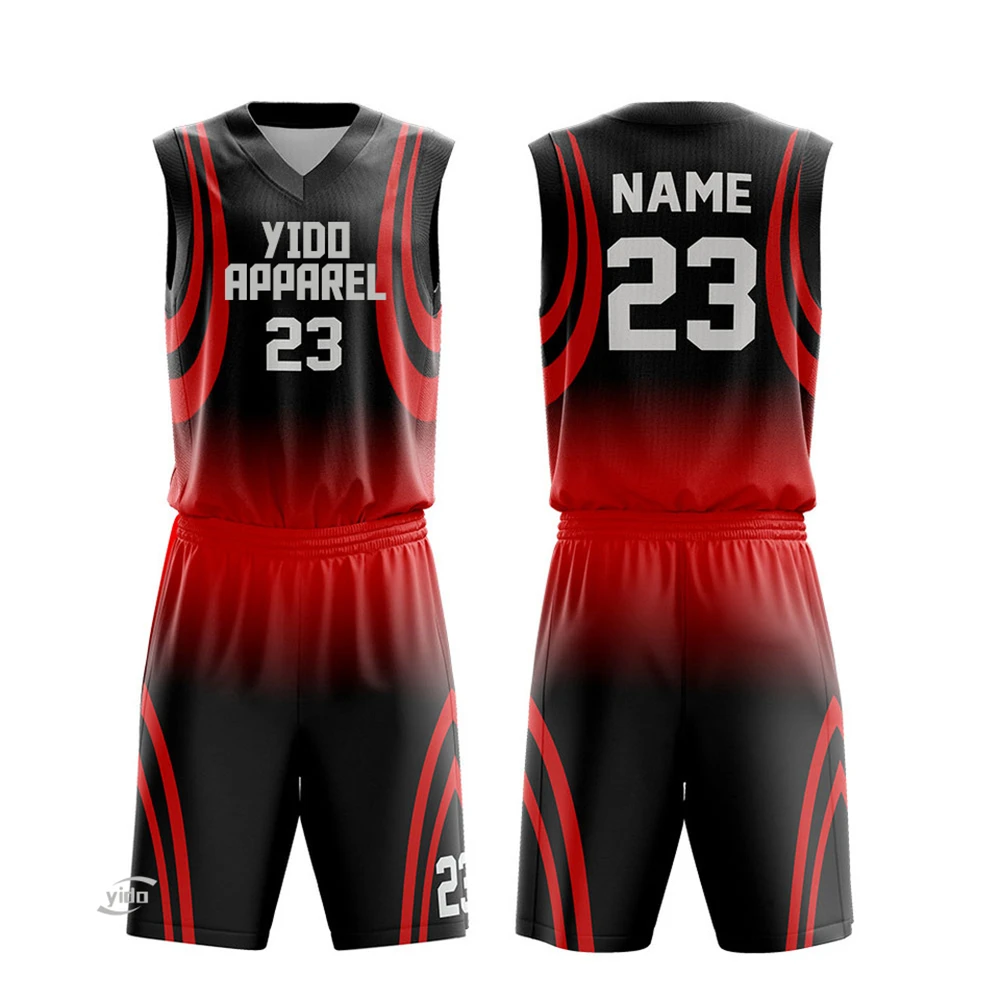 Amateur basketball team custom 3D design black basketball jersey for men