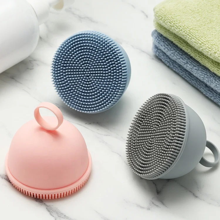 OEM ODM 8.6cm x 8.68cm silicone body scrubber kitchen soap dispenser and sponge silicone bar bamboo soap holder