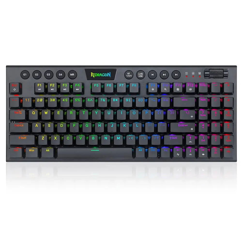 Redragon K625P-KBS Yi Pro беспроводной с тремя режимами цветная (RGB) светодиодная подсветка синий переключатель клавиатуры компьютера номер механическая клавиатура