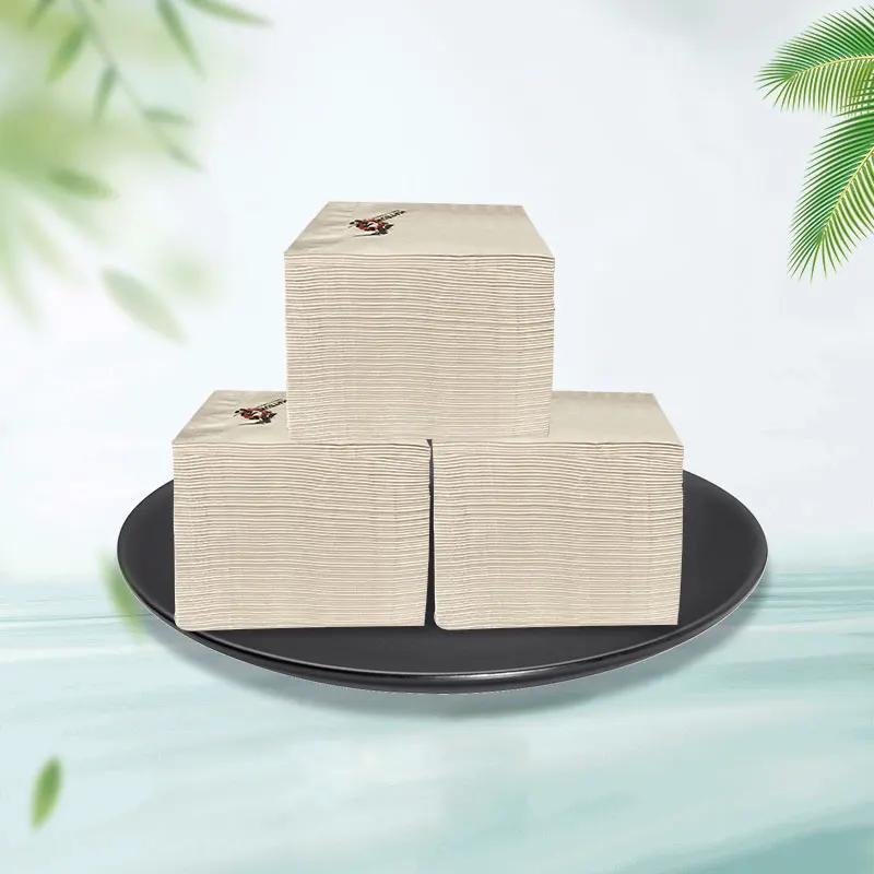 High Quality Custom Bamboo pulp Printed Paper Napkins with Custom Logo wedding cocktail pet bar napkins
