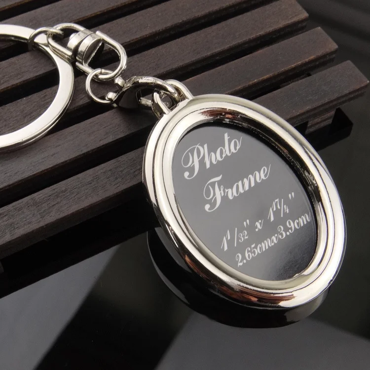 Factory outlet Different shape custom metal picture frame promotional sublimation luxury keychain