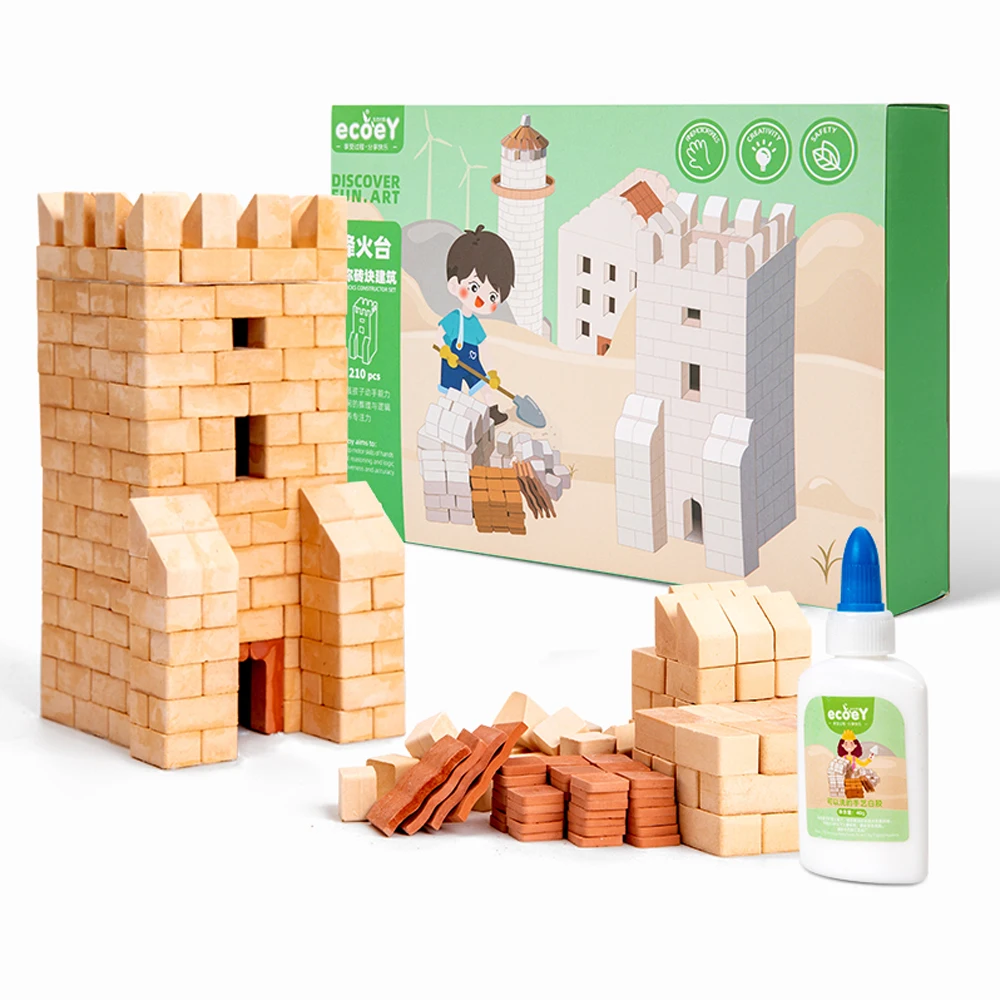 miniature building child toy set,brick block diy micro 3d architectural model,mini house toy,kids education construction toy kit