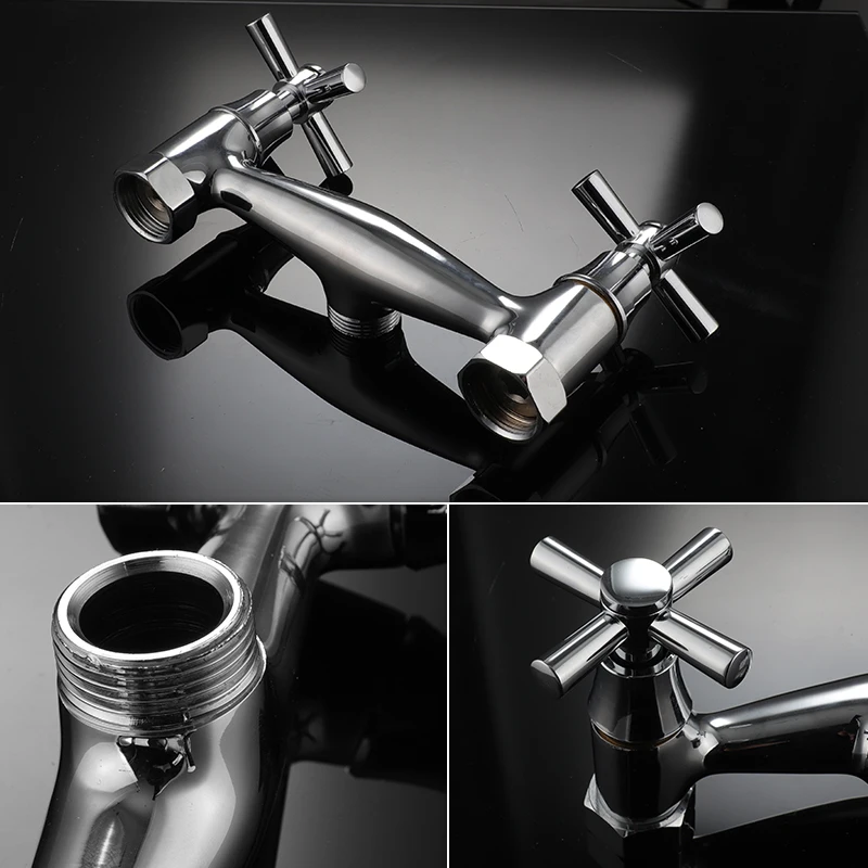 Wholesale Online Business Quick Delivery Brass Wall Dual Handle Bath & Shower Faucets