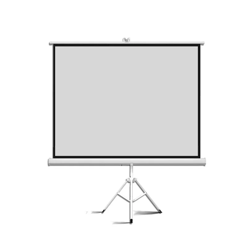 100 Inch 16:9/4:3 Portable Floor Tripod Stand Projector Screen Manual Pull Up Self-locking projection screen  For Office or home