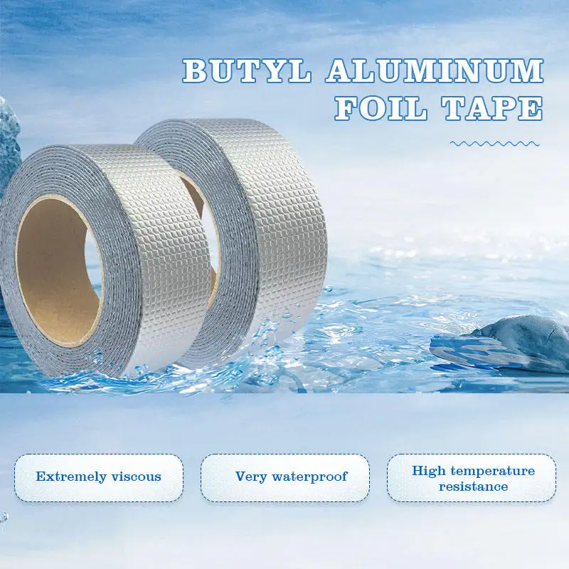 Customized Width Rv repair roof waterproof butyl tape white aluminum butyl rubber roofing waterproof tape for roof flashing
