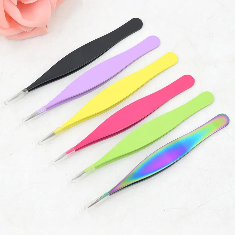 Professional Stainless Steel Eyebrow Tweezers Set with Slant and Pointed Tip Customized Beauty Tool Factory Eyebrow tweezer