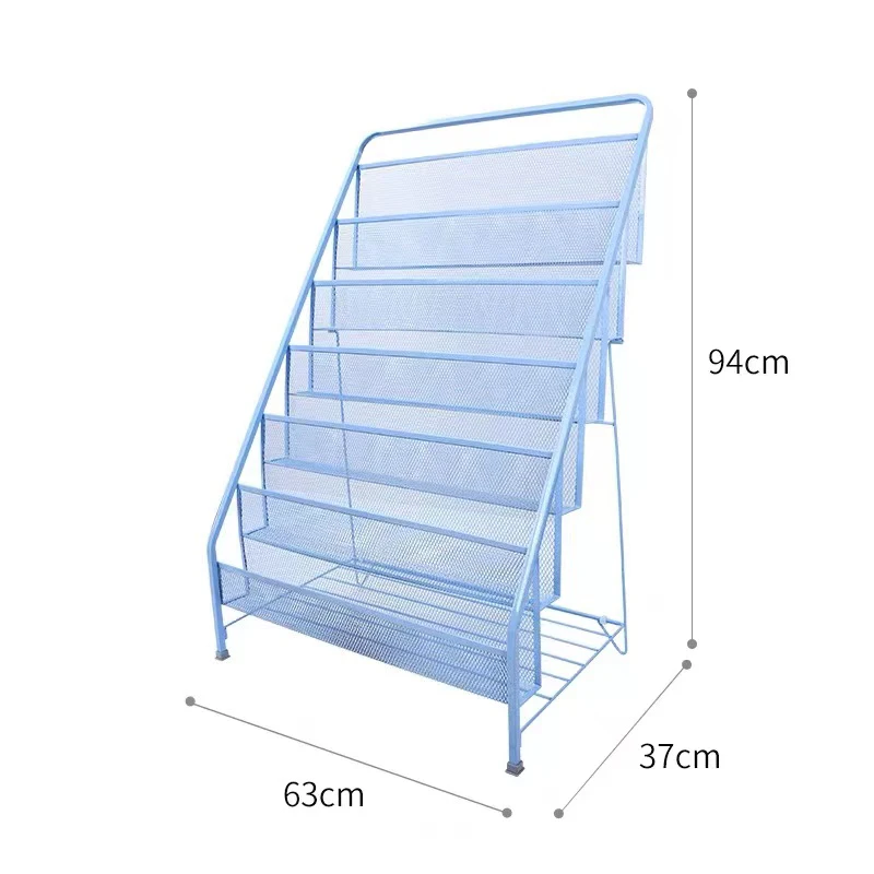 Hot selling newspaper store metal rack multi layers sizes photo booth magazine display stand for brochure