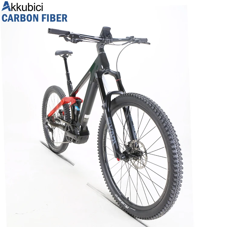 Akkubici углеродное волокно Средний ДВИГАТЕЛЬ внедорожник двойная подвеска 29 дюймов Электрический велосипед