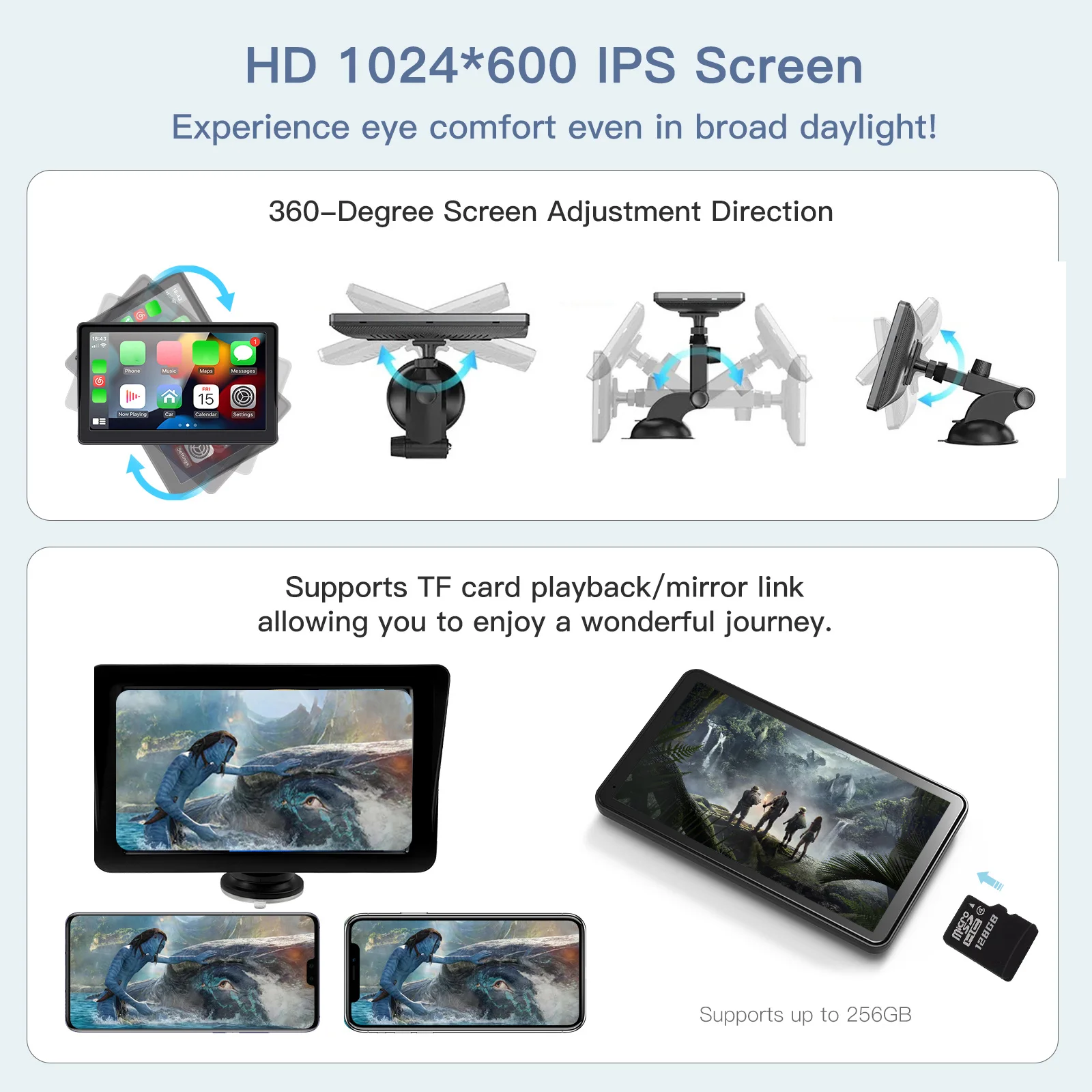 AUTOABCA 7inch Car Radio Multimedia Video Player Wireless Carplay And Wireless Android Auto Touch Screen With Remote Control