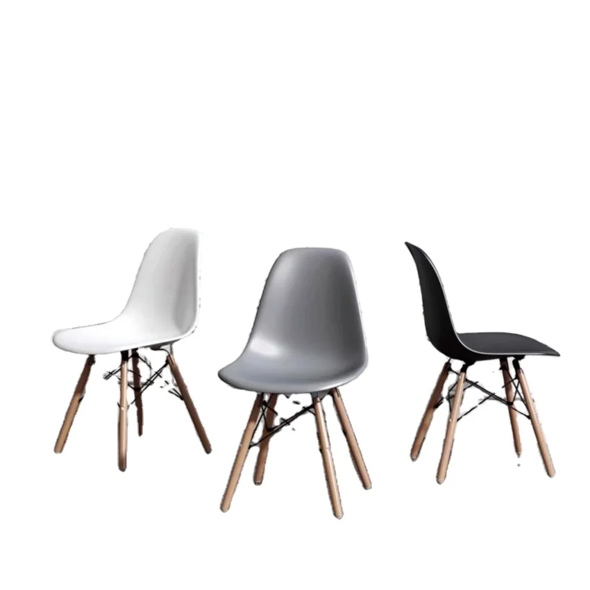 
Excellent quality low price plastic dining chair with wooden legs 