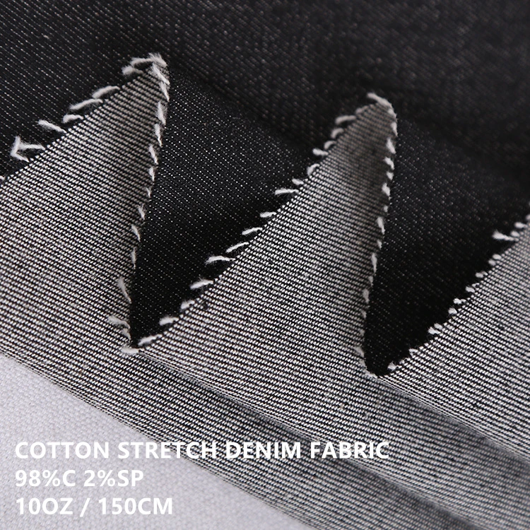 ready goods 10OZ 98%Cotton 2%Spandex cotton stretch jeans fabric denim fabric good quality wholesale
