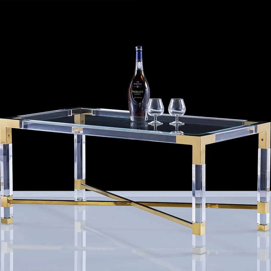 2021 modern dining table cross acrylic console table