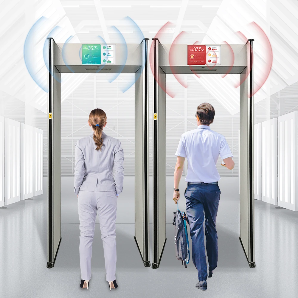 Изготовленный На Заказ Автоматический безопасности проверка температуры ворота обнаружения Прогулка через сканер температуры