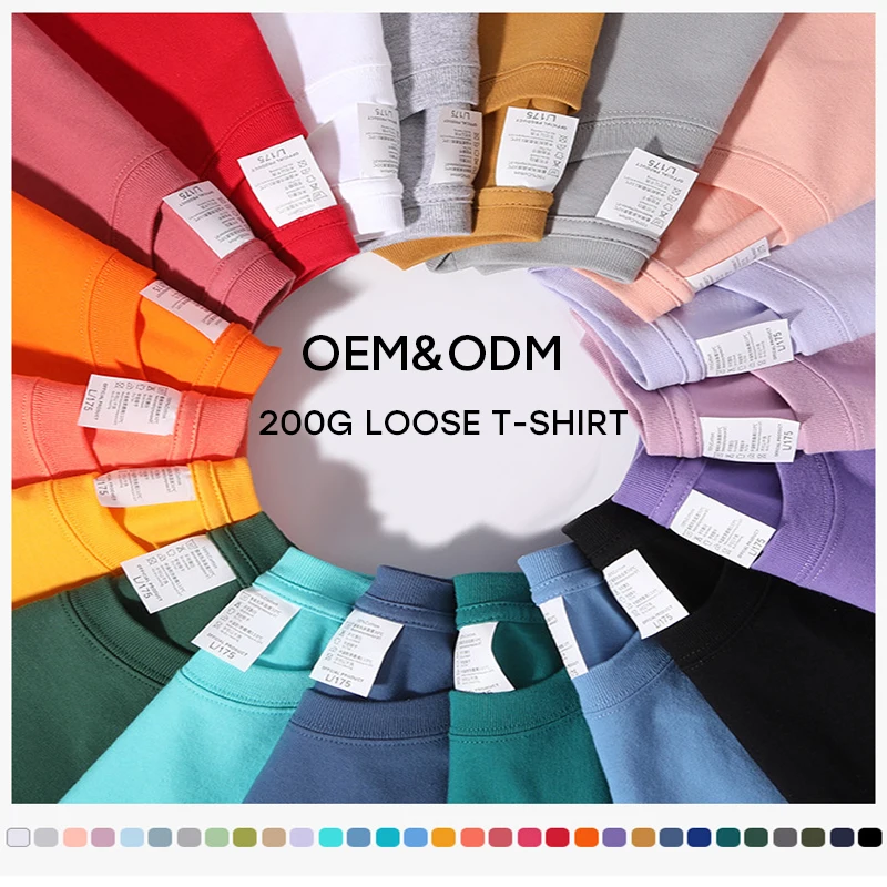 Wholesale combed cotton t-shirt with logo custom logo printed multicolor loose couple styles casual top
