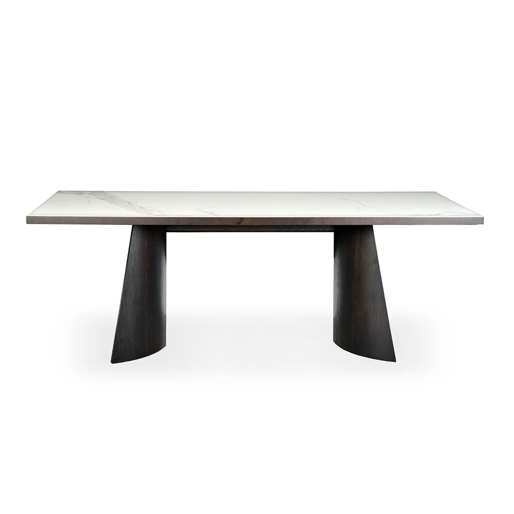 
Современная Минималистичная мебель из дуба, Прямоугольный Обеденный стол с керамическим фарфоровым покрытием 