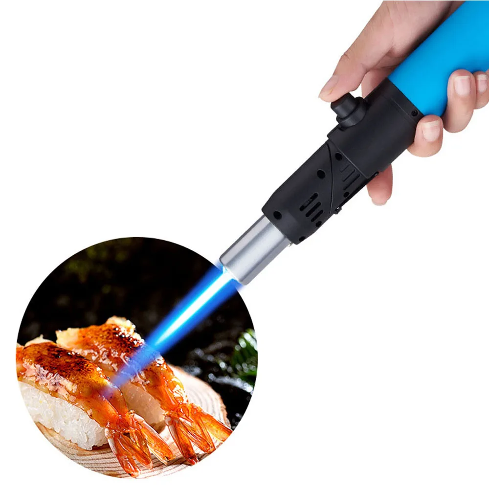 Folded tube jet lighter for cooking big jet flame gas lighter for camping easy operation lighter with hook