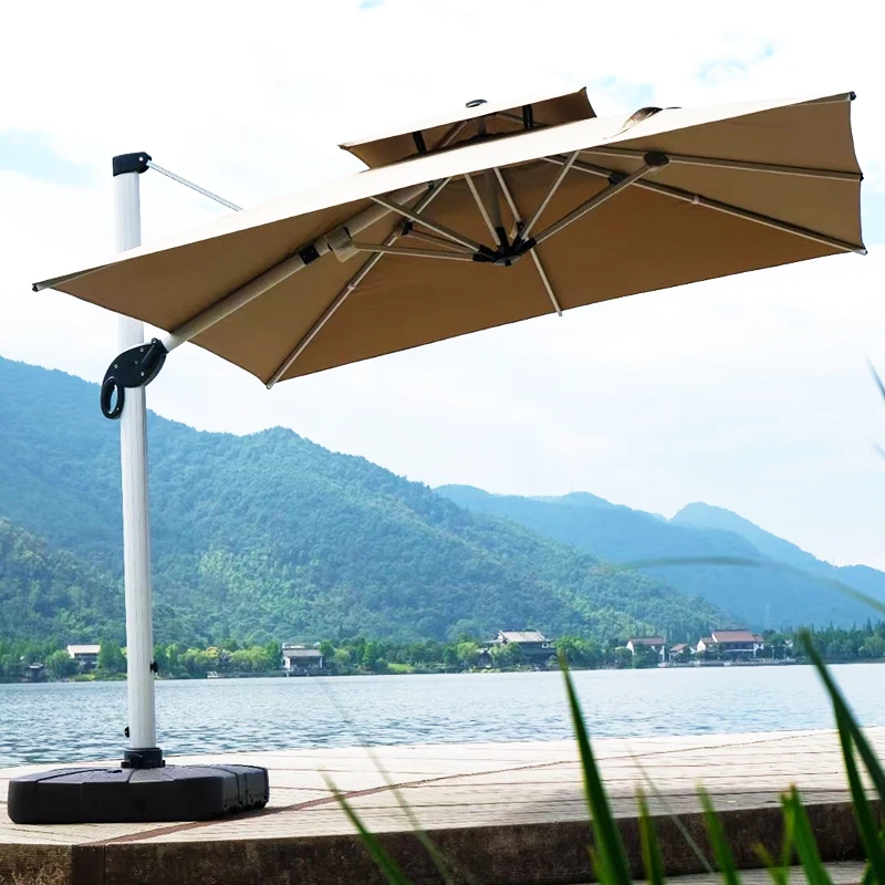 Roma Waterproof Aluminum Cantilever Garden Beach Patio Parasol Supplier Restaurant Outdoor Umbrella