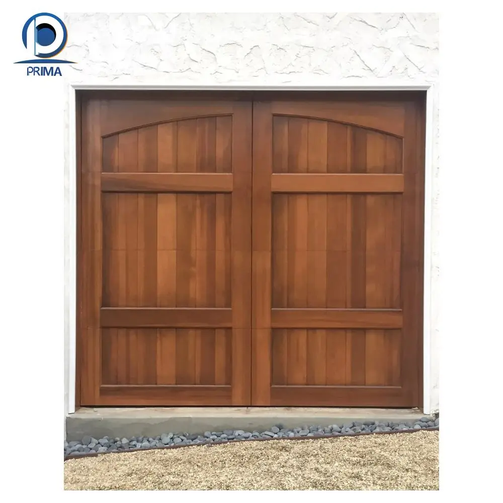 Prima Modern Wooden Glass Overhead Industrial Steel Garage Door