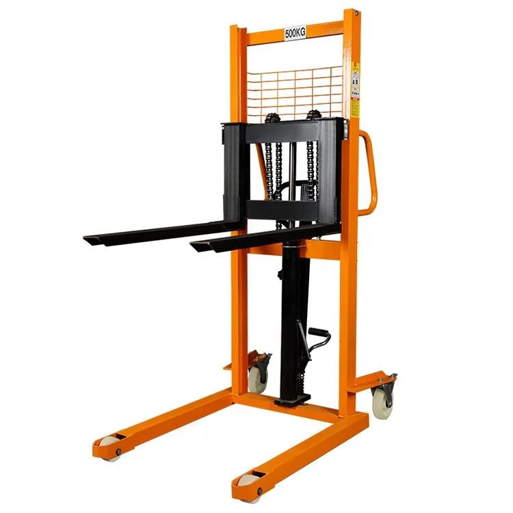 
SHANGGONG pallet stacker manual bootstrap stacker 1600mm height lift portable forklift 150KG self-loading stacker price 