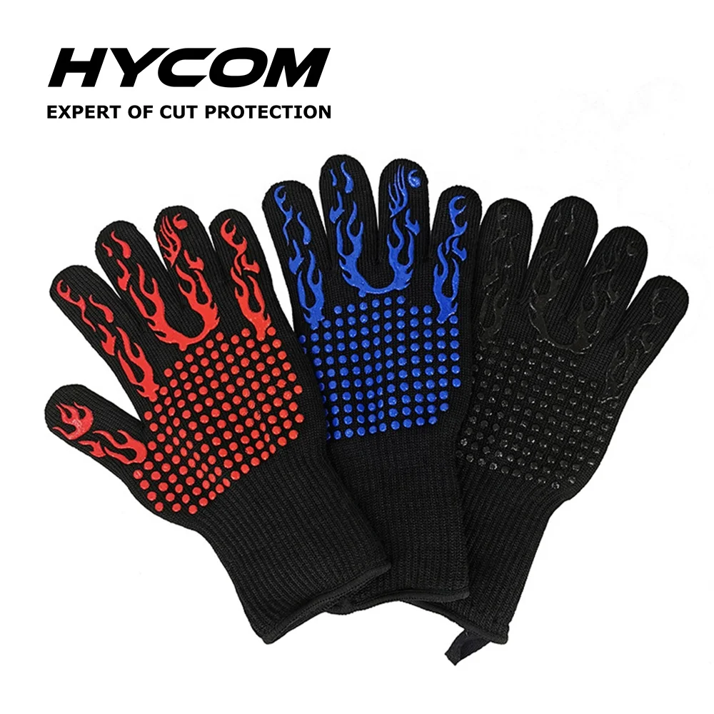 Hycom BBQ Grill Extreme Insulated Fireproof Silicone oven glove heat-resistant for Cooking gloves