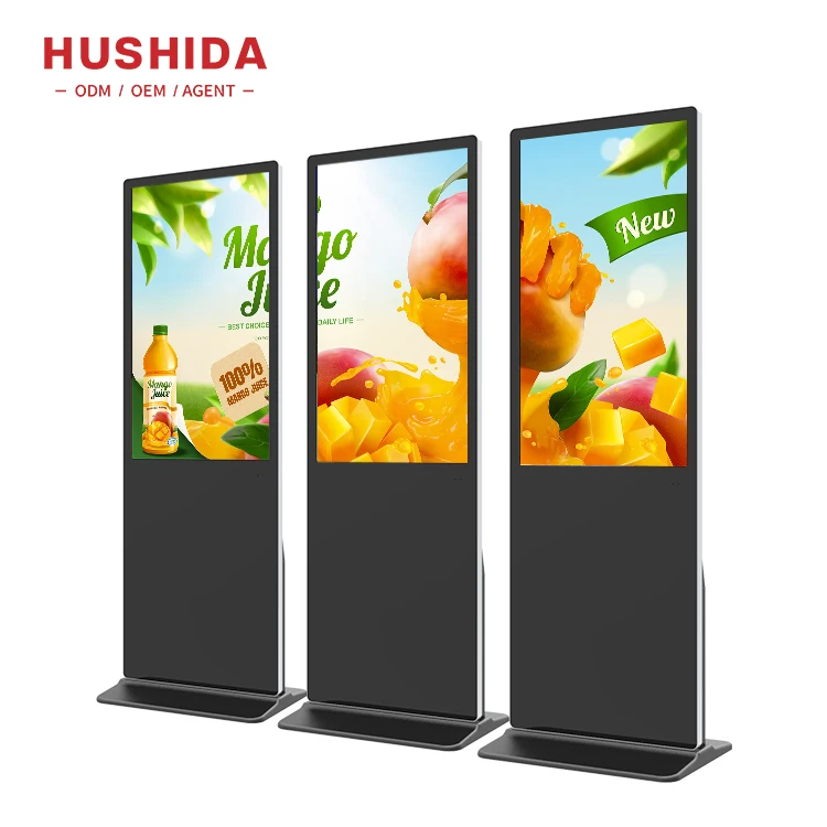 4k advertising media player board interactive totem video 65 inch advertising display with remote control