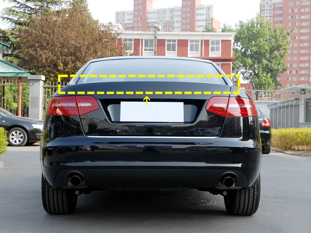 For Audi A6 C6 Carbon Fiber Rear Trunk Roof Spoiler 2008-2011