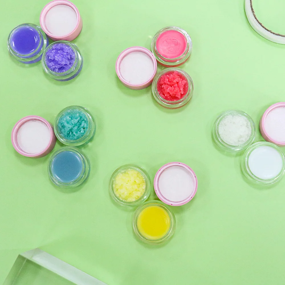 gold pink lid custom Lip Scrub and Lip Balm 2 in 1 Private Label Organic Lip Care balm