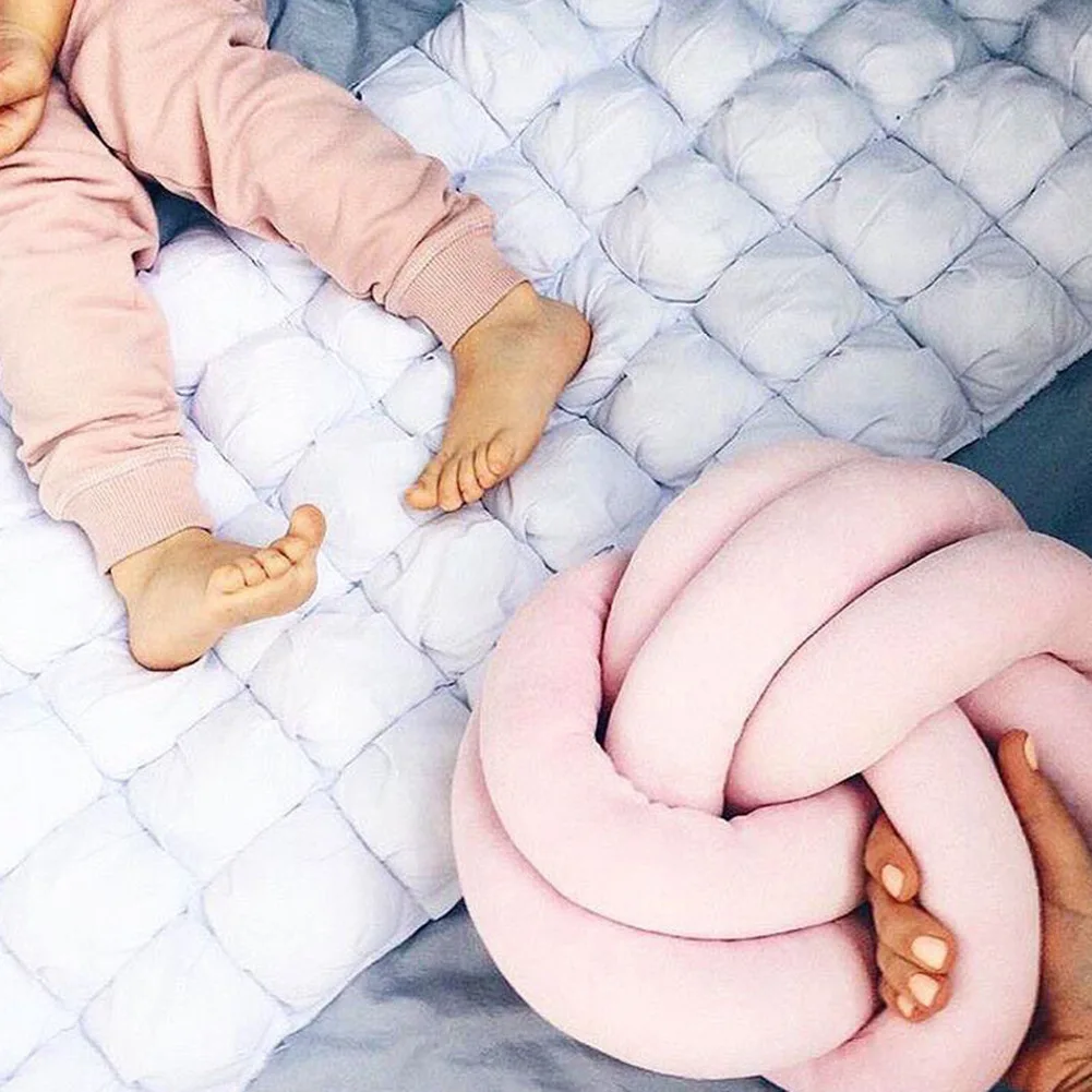 YIZHI 27cm Large Soft Cotton Knot Ball Pillow Kids Bed Decoration Round Cushion Throw Pillow for Sofa Bedroom Home Decor