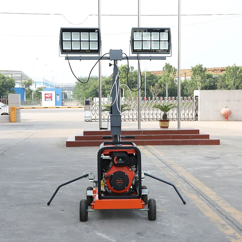 Official Construction Solar Light Truck Portable LED Light Tower Mobile LED Lighting Tower For Sale