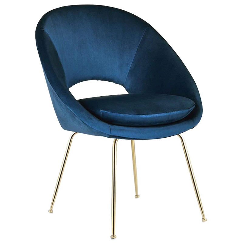 Дешевая современная мебель в скандинавском стиле, стул для столовой с металлическими ножками, бархатный обеденный стул