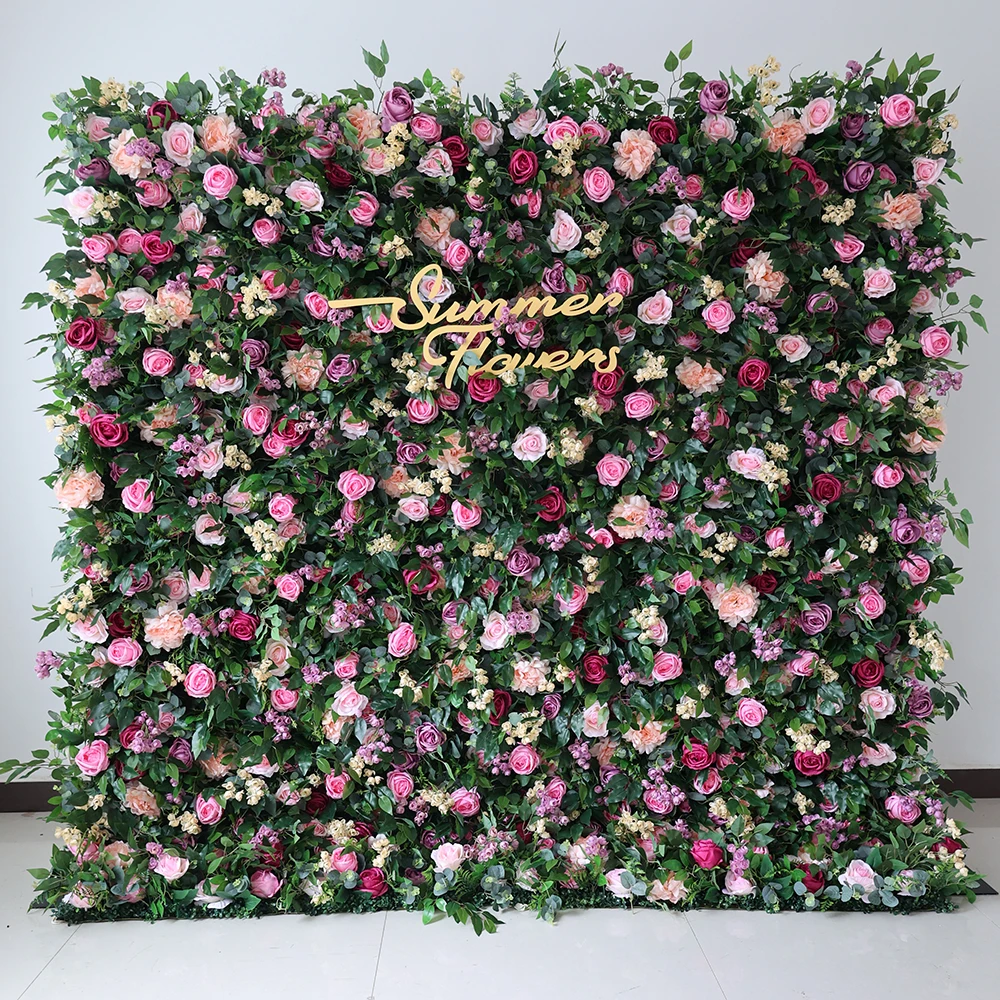 New Design Christmas Background Decoration Spring Style Cloth Back Flower Wall