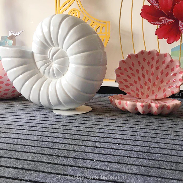 Party decor sea shell sculptures Store window display fiberglass clam ornaments crafts decoration Sea shell sculptures
