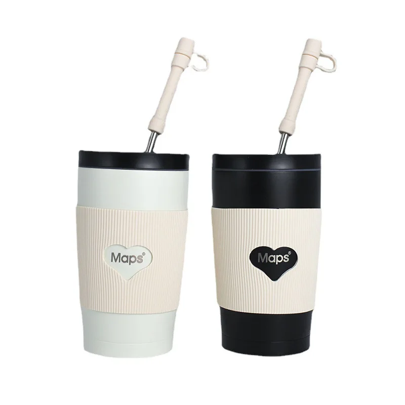 Morandi Color Pearlescent Paint Intelligent Led Digital Temperature Display Thermal Stainless Steel Water Gift Cup