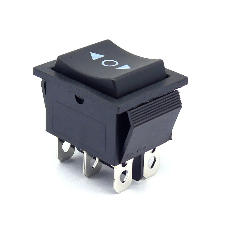 KCD4 25X31mm Black Rocker Switch 6 Pin Double Reset Switch 16A 250V 20A 125VAC Automatic Reset