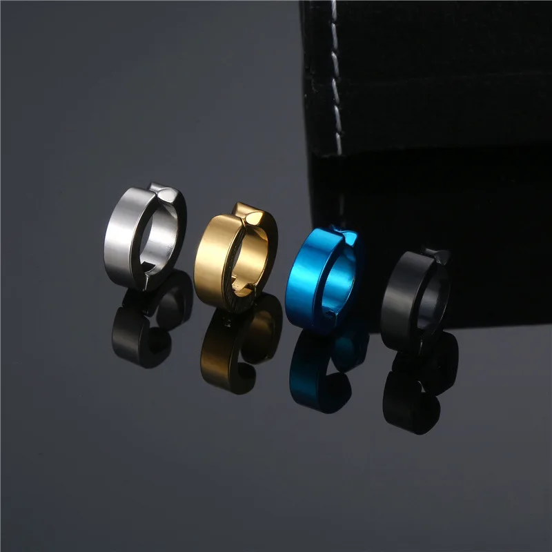 Amazon hot punk Stainless Steel unisex Cool Hip Hop Cross Scorpion Dangle Clip on Earrings Non Pierced titanium steel earring