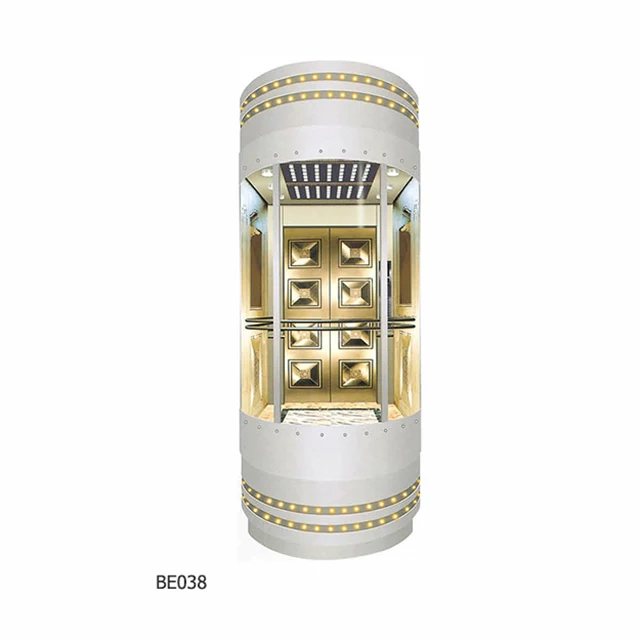 Sightseeing elevator with Glass walls and Transparent hoistway for 10 passengers/ persons panoramic lift 800 kg capacity