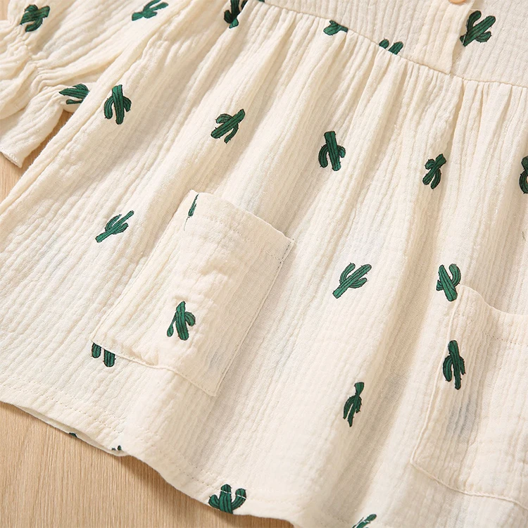 Wholesale Kids Wears Girls Dresses 4 Year Girl Doll Collar Long Sleeve Summer Dress