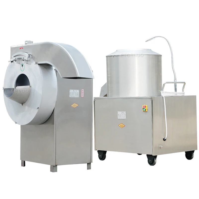 High Capacity 750kg per Hour Automatic Electric Potato Peeling and Chipping Machine