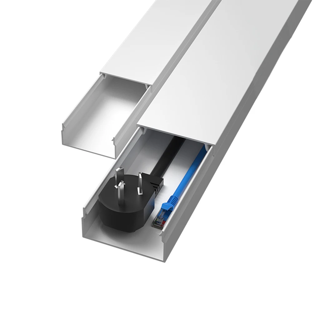 White Flame Retardant Security Protection Wire Duct 100*80 Pvc Plastic Cable Trunking electrical pvc cable trunking