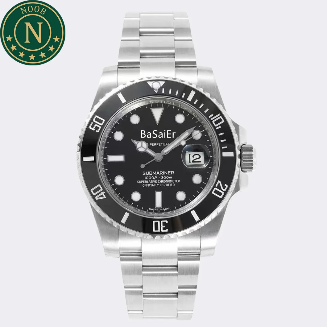 Noob Factory V12 3135 Movement 904L Stainless Steel Sapphire Glass Automatic Luxury Night Vision Submarine Rolexables Men Watch