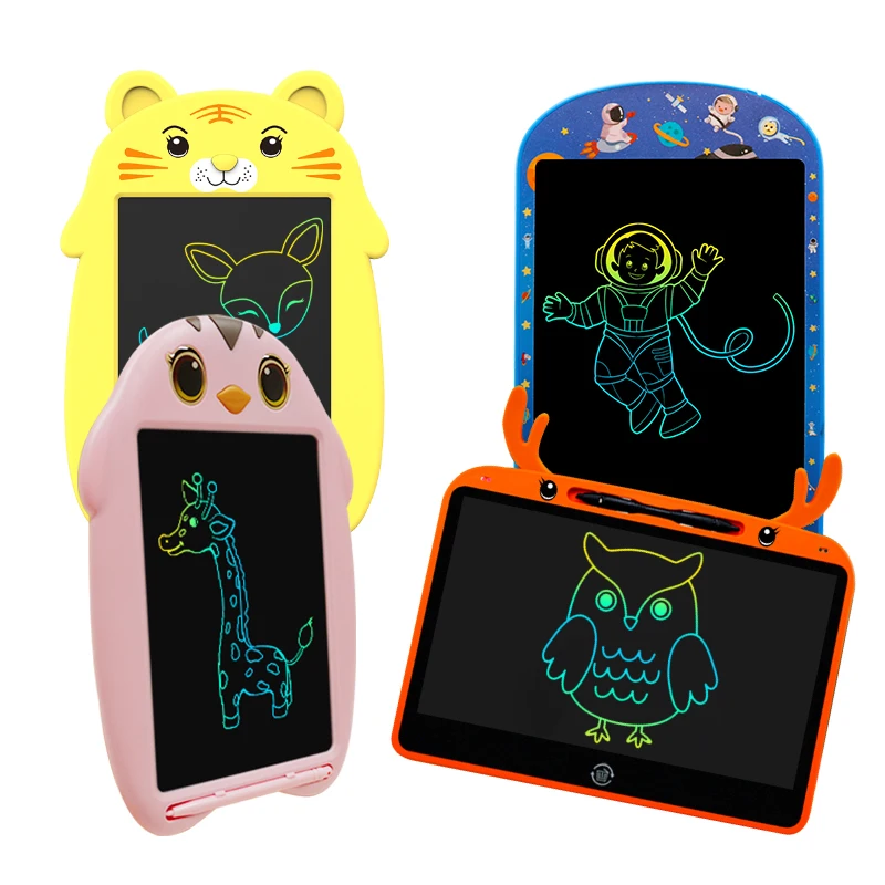 Kids cartoon shape character 8.5 10 12 13 inch lcd digital writing tablet doodle board write memo pad for kids