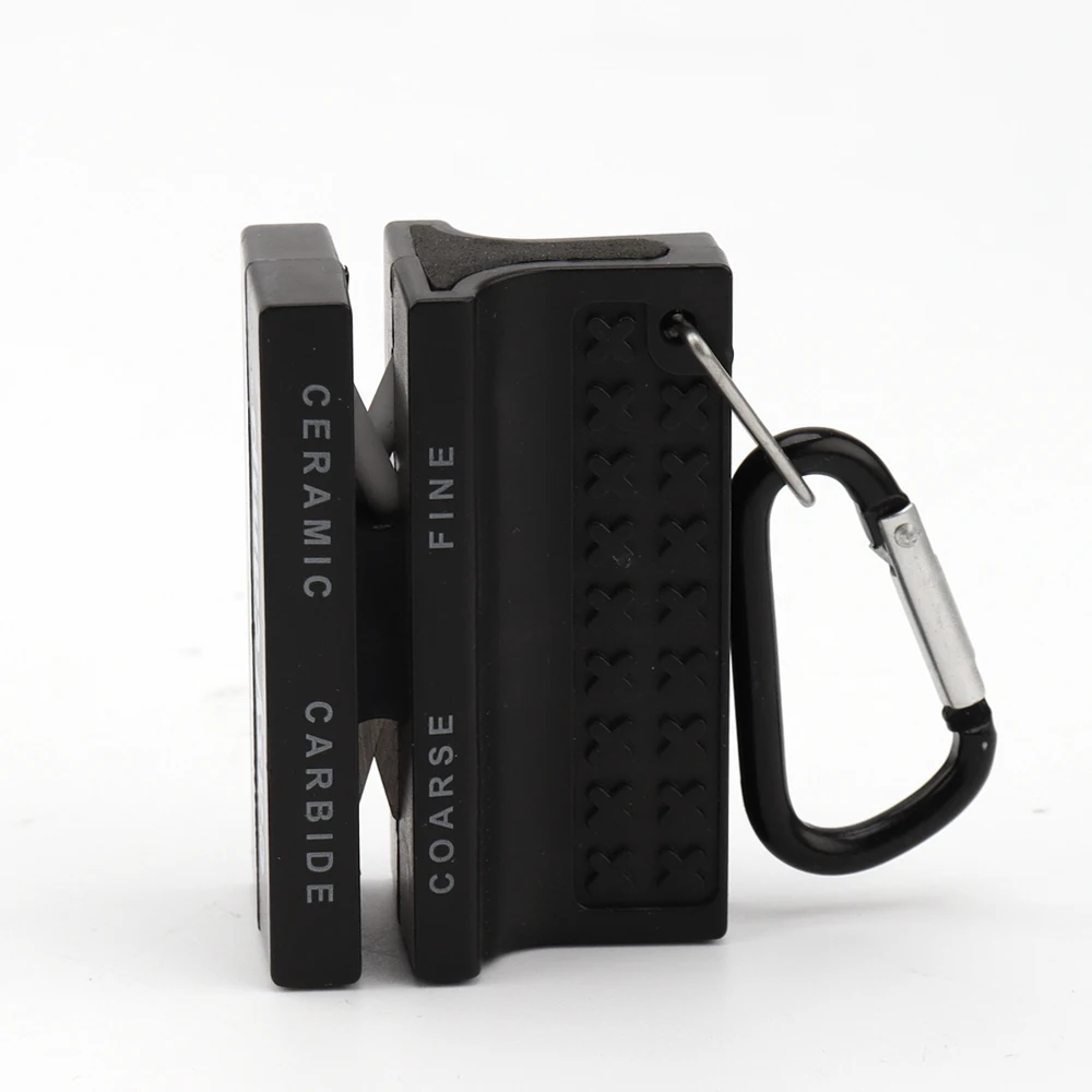 KITCHENCARE ABS Black Tungsten Ceramic Survival Tools Travel Knife Sharpener for Camping